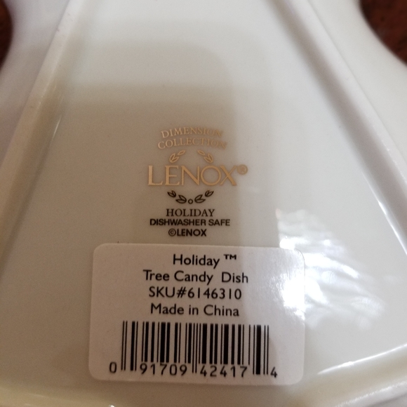 LENOX 24C GOLD TRIM HOLIDAY TREE CANDY DISH NWT IN ORIGINAL BOX - Picture 4 of 6